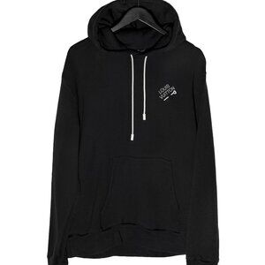 Louis Vuitton FW21 Black Pin Logo Embroidered Hoodie